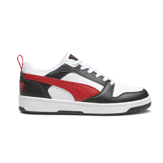 Puma Rebound V6 Low Lace Up Mens Black, Red, White Sneakers Casual Shoes 392328