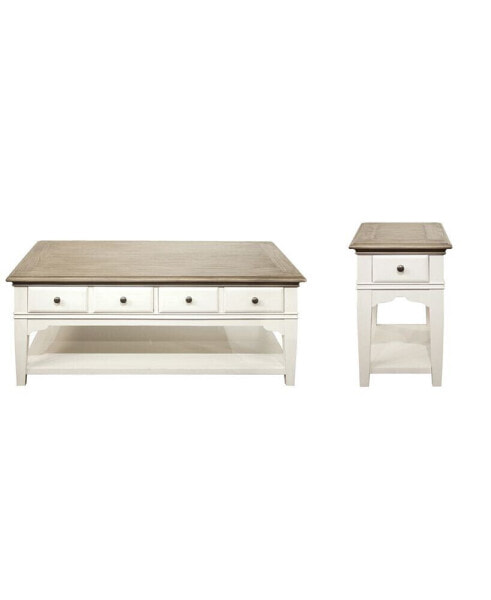 Myra Leg Cocktail Table and Chairside Table Set