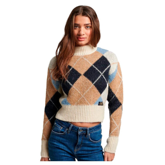 SUPERDRY Boxy Pattern Round Neck Sweater