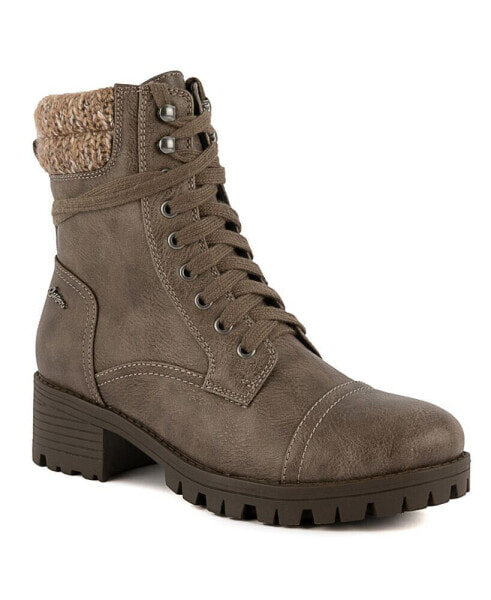 Women's Oraura Lace-Up Lug Sole Combat Booties