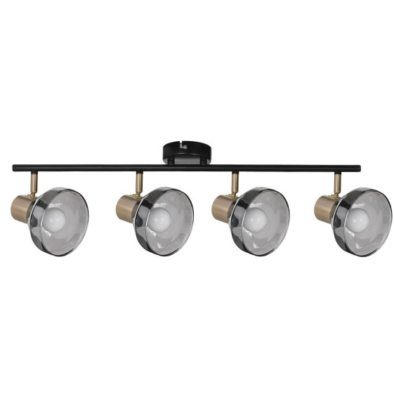 Activejet LISA double black and gold ceiling wall light strip E14 wall lamp for living room - Surfaced - Round - 4 bulb(s) - E14 - IP20 - Black - Gold