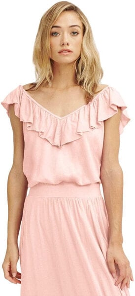 LAmade 274724 Posh Ruffle Tank Coral Pink XS