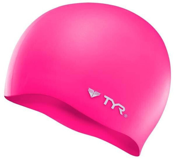 TYR Wrinkle Free Silicone Fl Pink Swimming Cap