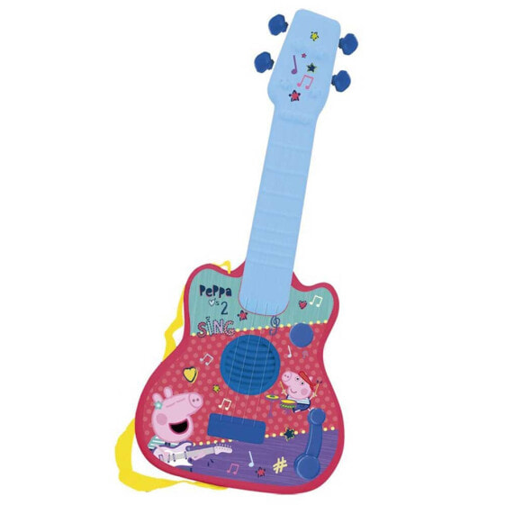 Детский музыкальный инструмент гитара Peppa Pig для детей 35 см x15 см x4 см.