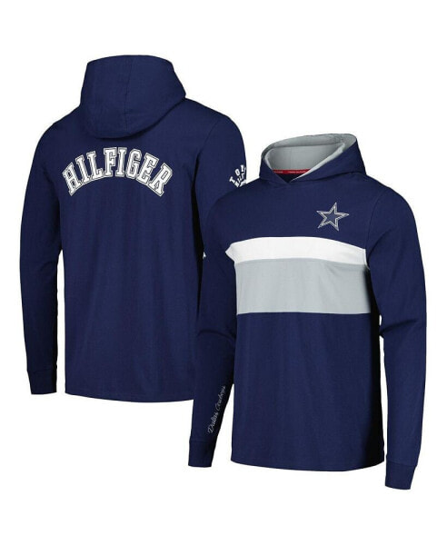 Men's Navy Dallas Cowboys Morgan Long Sleeve Hoodie T-shirt