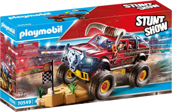 PLAYMOBIL Stuntshow 70549 Monster Truck with Bull Horns for Children Aged 4-10 Years