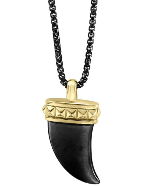 EFFY® Men's Claw 22" Pendant Necklace in Black Rhodium and 18k Gold-Plated Sterling Silver