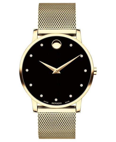 Unisex Swiss Museum Classic Gold-Tone PVD Stainless Steel Mesh Bracelet Watch 40mm