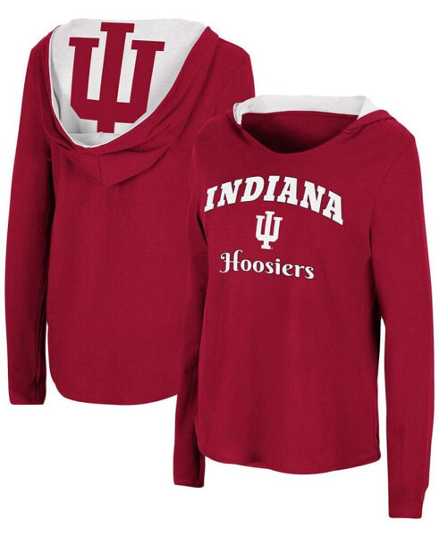 Women's Crimson Indiana Hoosiers Catalina Hoodie Long Sleeve T-shirt