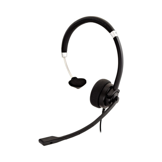 V7 Deluxe Mono Headset, Kabelgebunden, Büro/Callcenter, 31,5 - 20000 Hz, 82 g, Kopfhörer, Schwarz, Silber
