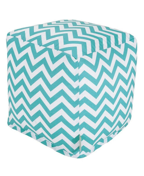 Chevron Ottoman Pouf Cube with Removable Cover 17" x 17"