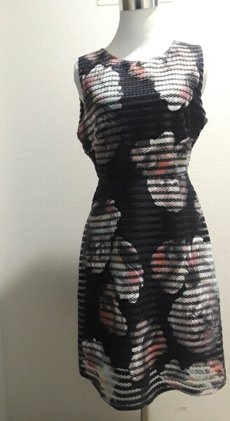 Платье Fit Flare с V-образным вырезом и сетчатой спинкой AX Paris Women's Printed Black Multi 12