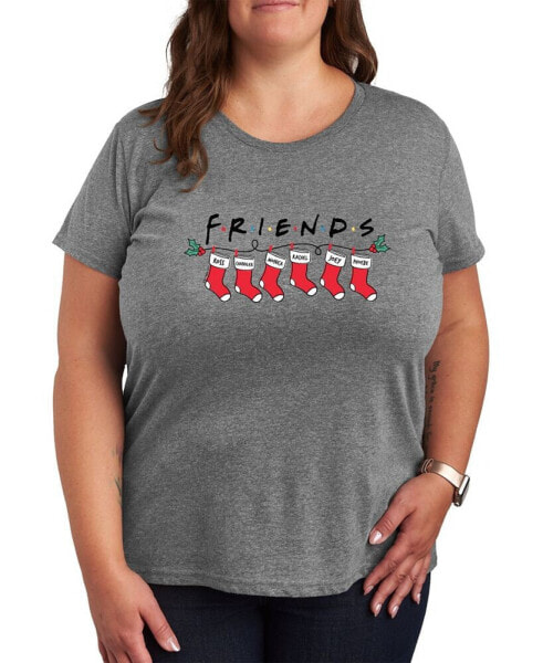 Air Waves Trendy Plus Size Friends Christmas Graphic T-shirt