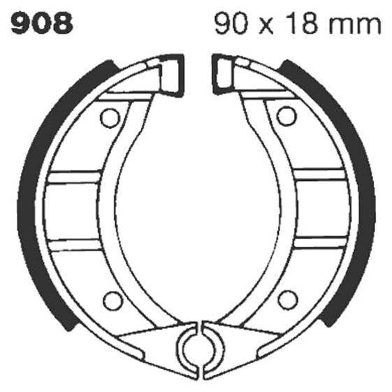 EBC Plain Series Organic 908 Brake Shoe