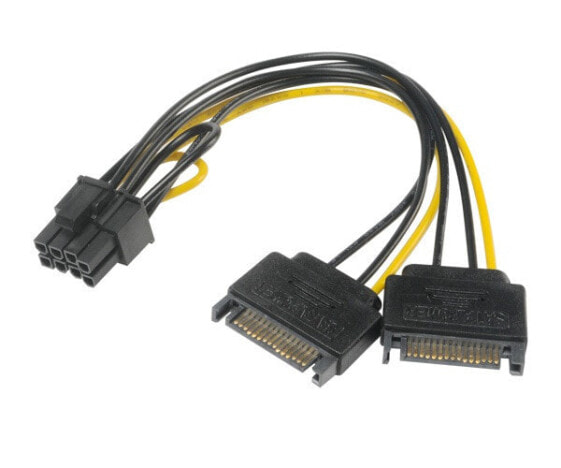 Akasa AK-CBPW19-15 - PCI-E (8-pin) - 2 x SATA 15-pin - Black - 1 pc(s)