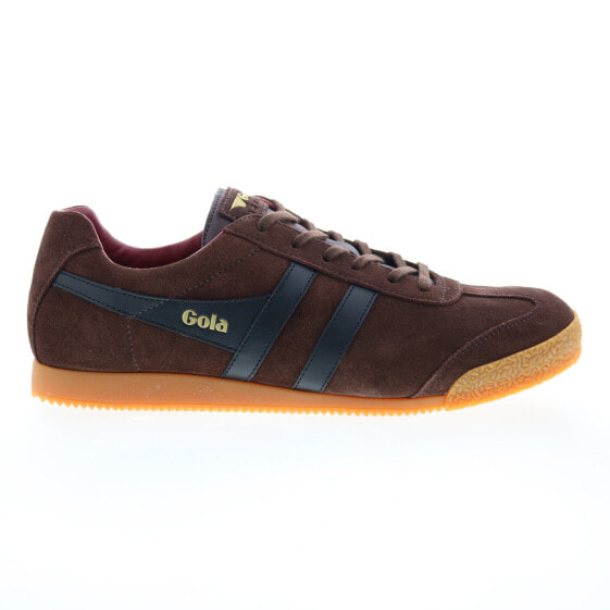 Gola Harrier Suede CMA192 Mens Brown Suede Lace Up Lifestyle Sneakers Shoes