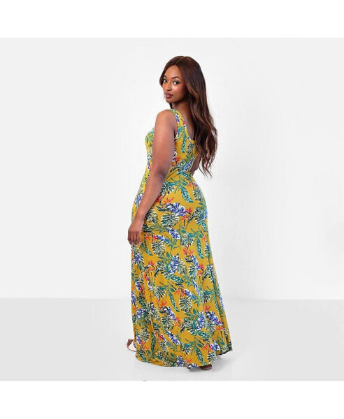 Women's Bright Idea Tropical Print A-Line Maxi Dress