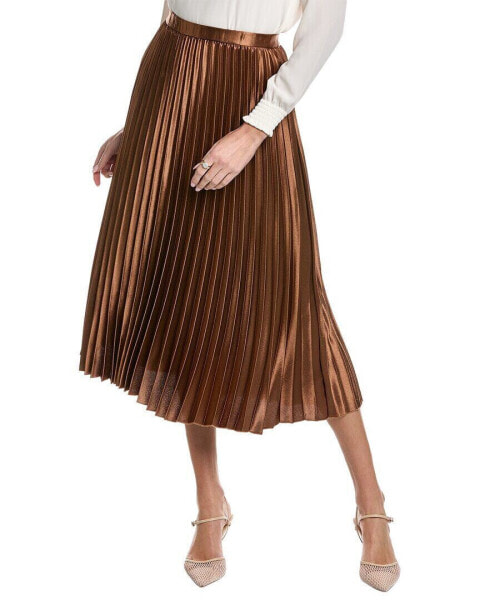 Anne Klein Pleated Skirt Women's Brown Xl