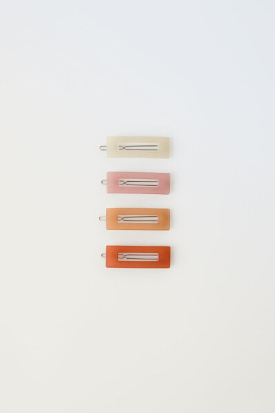 4-pack of rectangular hair clips
