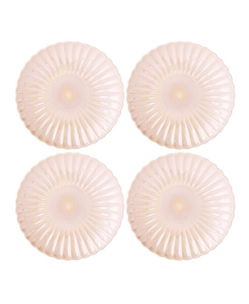 Blush Scalloped Iridecent Appetizer Plates