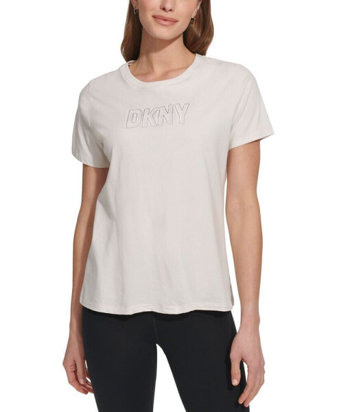 Women's Cotton Embellished-Logo T-Shirt