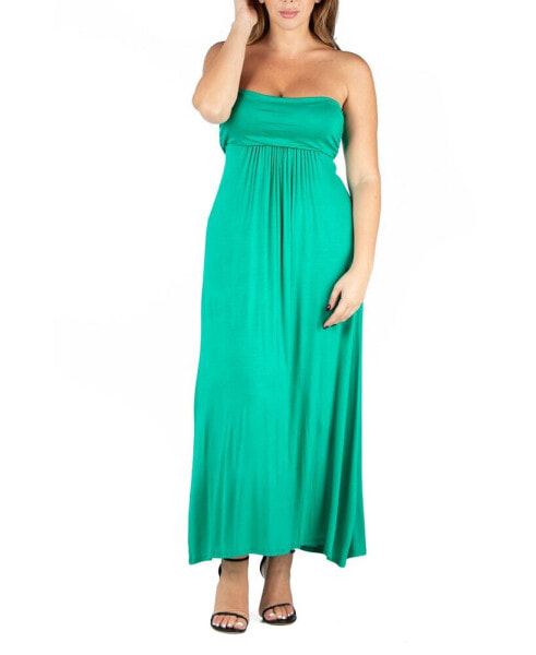 Plus Size Strapless Maxi Dress