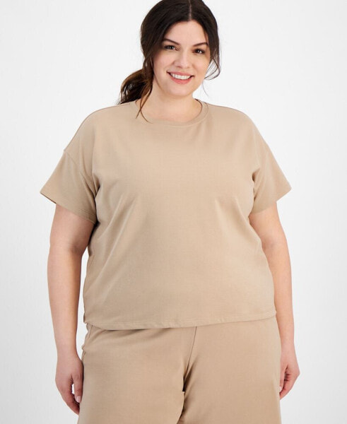 Plus Size Comfort Flow Drawcord T-Shirt, Created for Macy's