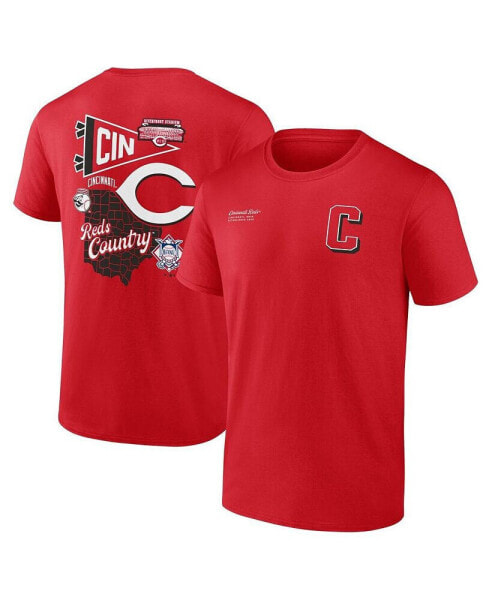 Men's Red Cincinnati Reds Split Zone T-Shirt