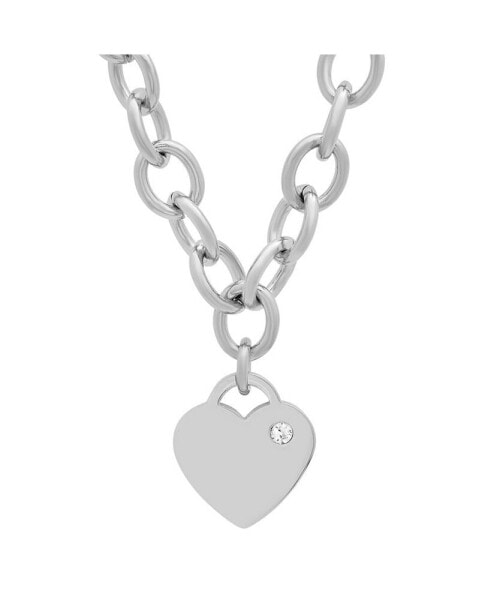 Ladies Stainless Steel Heart Charm Necklace