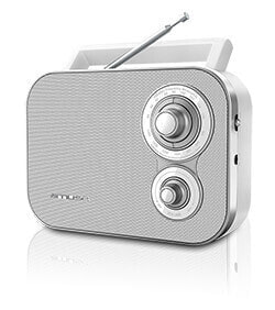 MUSE M-051 RW - Portable - Analog - FM,MW - White - Rotary - AC,Battery