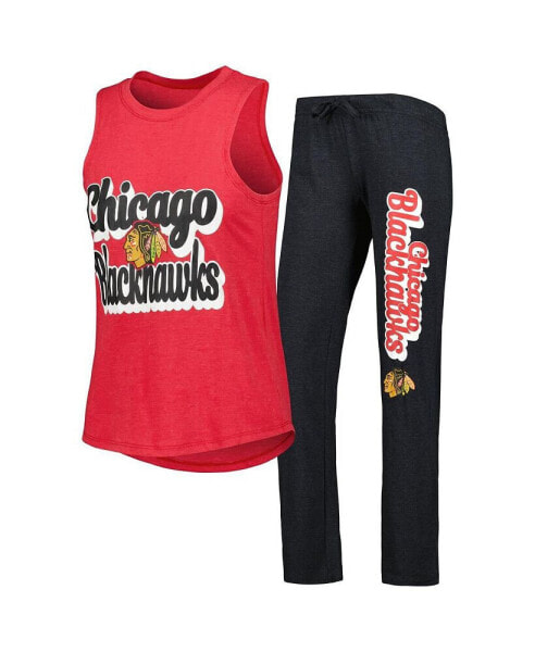 Пижама Concepts Sport Chicago Blackhawks Heather Red Meter