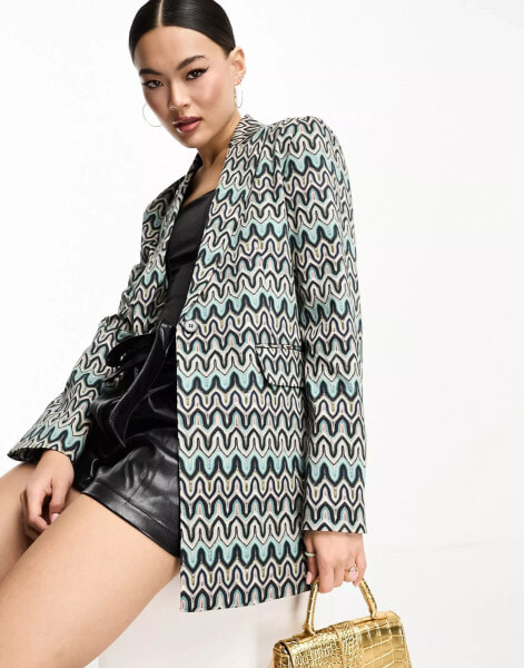 Twisted Tailor bonded lace suit jacket in multi