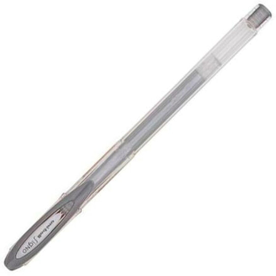 Ручка с жидкими чернилами Uni-Ball Rollerball Signo Noble Серебристый Металлик 0,5 mm (12 Предметы)