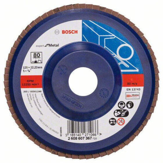 Bosch Fächerschleifscheibe X551 Expert for Metal, gerade, 125 mm, 80, Kunststoff