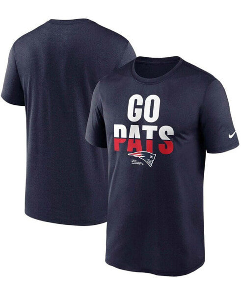 Men's Navy New England Patriots Legend Local Phrase Performance T-shirt