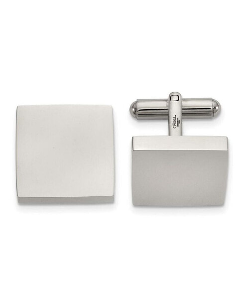 Stainless Steel Polished Square Cuff Links