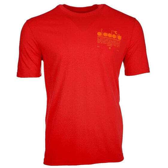 Diadora Manifesto Logo Crew Neck Short Sleeve T-Shirt Mens Red Casual Tops 17820