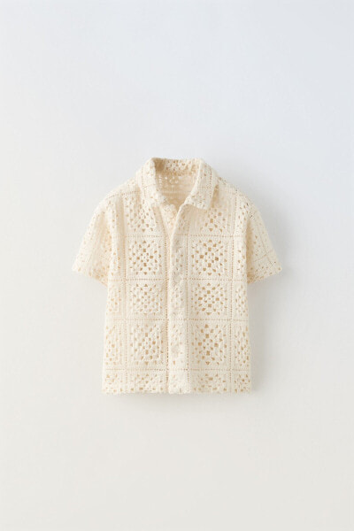 Check crochet shirt