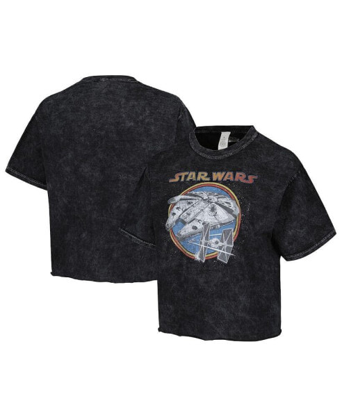 Men's and Women's Black Star Wars Battleship Tie-Dye T-Shirt