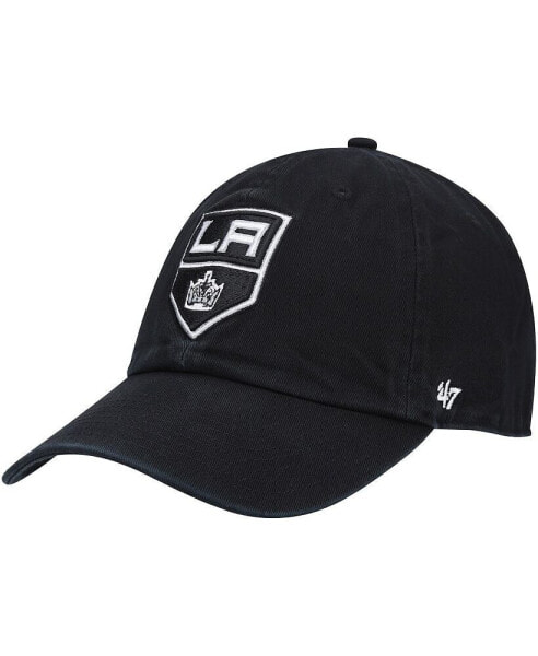 Men's '47 Black Los Angeles Kings Logo Clean Up Adjustable Hat