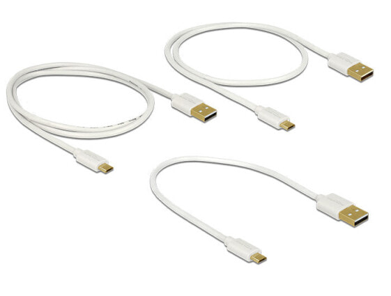 Delock 83679, USB A, Micro-USB B, USB 2.0, White