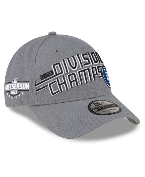 Men's Gray Los Angeles Dodgers 2023 NL West Division Champions Locker Room 9FORTY Adjustable Hat
