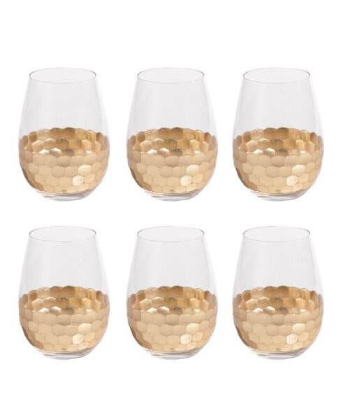 Daphne Gold Stemless Goblets, Set of 6