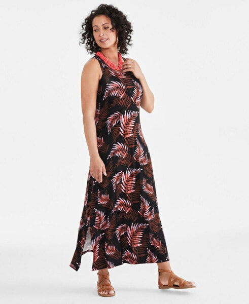 Women's Printed Knit Maxi Dress, Created for Macy's