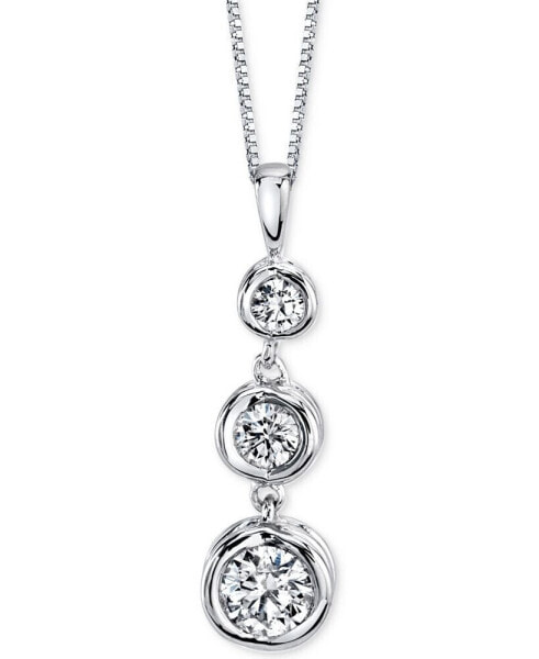 Sirena energy Diamond Three-Stone Pendant Necklace (1/3 ct. t.w.) in 14k Yellow Gold or White Gold