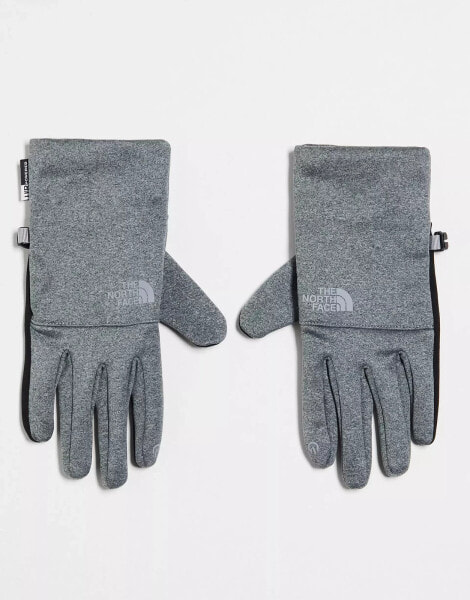 The North Face Etip touchscreen compatible gloves in grey