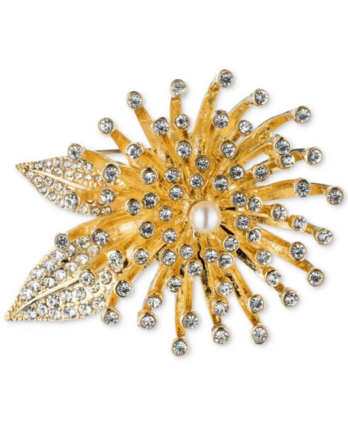 Gold-Tone Crystal Flower Burst Pin, Created for Macy's