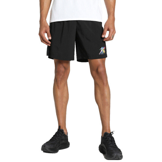 Puma Pride Run 7 Inch Fav Velocity Shorts Mens Black Casual Athletic Bottoms 525