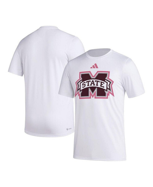 Men's White Mississippi State Bulldogs Pregame AEROREADY T-shirt