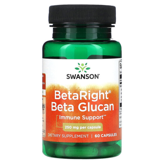 Swanson, BetaRight, бета-глюкан, 250 мг, 60 капсул